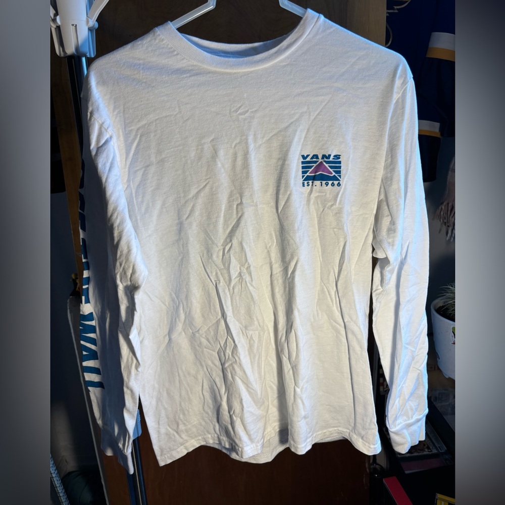 Vans White Graphic Long Sleeve Shirt